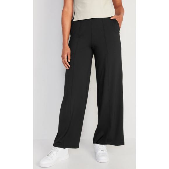 Old‎ Navy High-Waisted PowerSoft Wide-Leg Pants Black Jack Workout Size XL - Picture 1 of 11